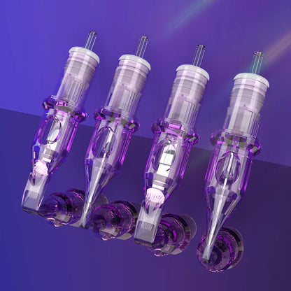 10pcs Tattoo Cartridge Disposable Purple Needles RL RS RM M1 Series For Tattoo Machine For Eyebrow Eyeliner Permanent Makeup