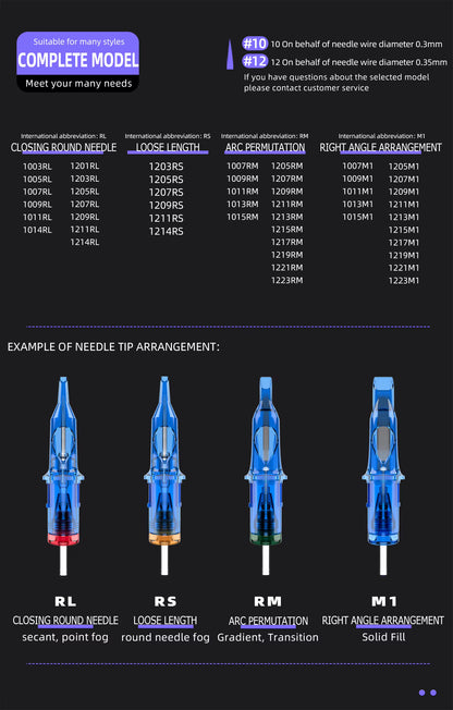 POSEIDON PRO MAX 100PCS Mixed Needle Professional Tattoo Cartridge Needles Membrane Safety Cartridges Disposable Tattoo Needle